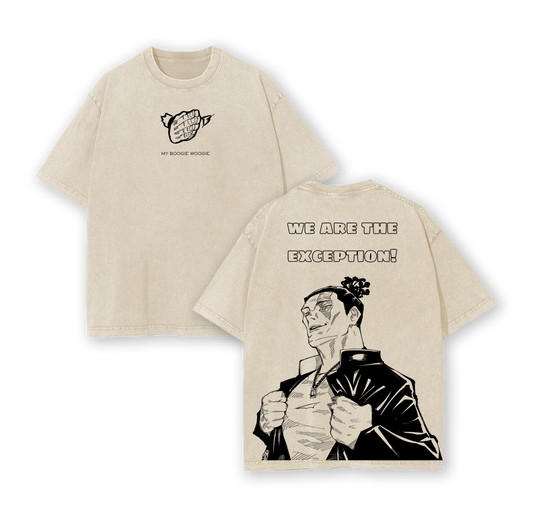 Todo Aoi Jujutsu Kaisen Anime T-Shirt – “We Are The Exception” Vintage Washed Oversized Heavyweight Cotton Tee