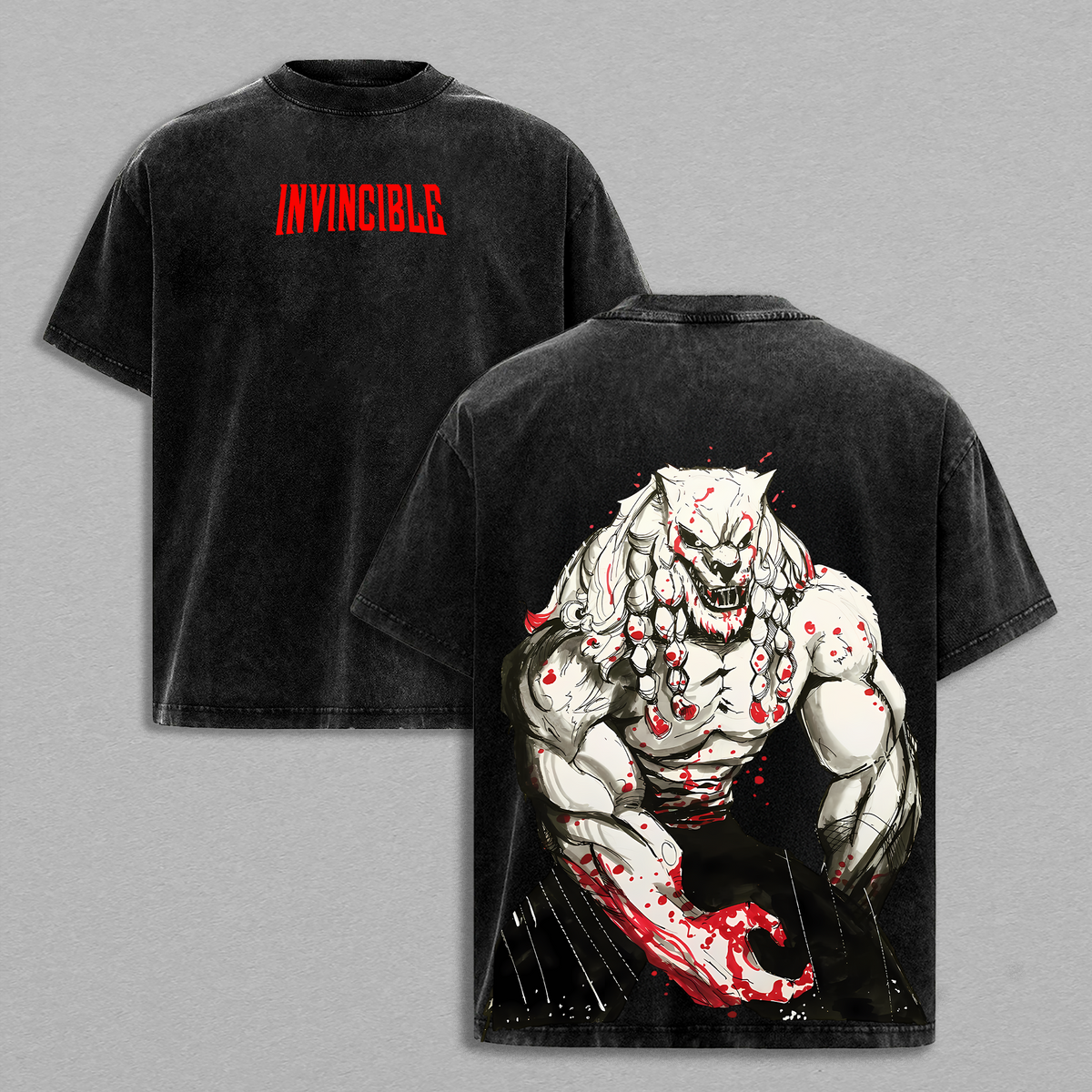 Battle Beast - Invincible War Washed Tshirt, Comics Wash T-Shirt, TV Show Comics Washed T-shirt Heavyweight Cotton, Unisex Shirt Streetwear graphic tshirt Menswear
