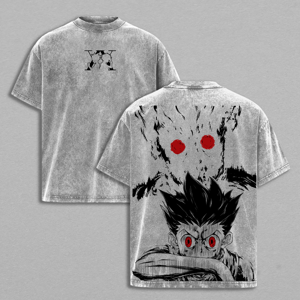 Otaku Lux Gon Freecss Adult Monster Form Hunter x Hunter Vintage Washed T-Shirt High Impact Anime Graphic Tee Manga Dark Streetwear Aesthetic Oversized Cotton Unisex Top Anime Merch HxH Fans Gift