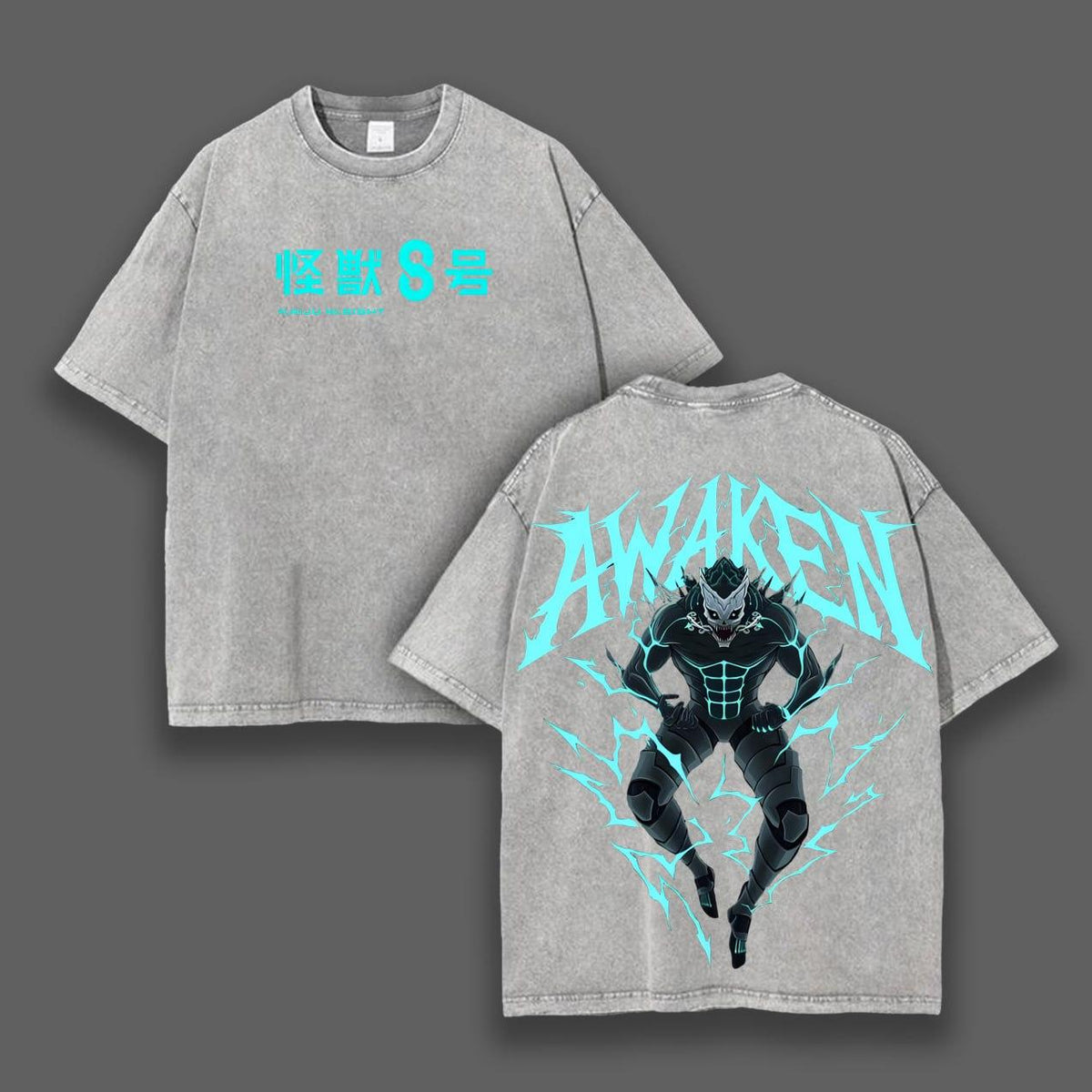 Kaiju No. 8 T-Shirt – Kafka Hibino Awakened Form Graphic Washed Oversized Vintage Anime Tee, Heavy Cotton Unisex Streetwear for Kaiju Fans
