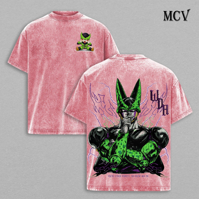 Cell Dragon Ball T-Shirt, Perfect Cell Anime Tee, Ultimate Form Vintage Washed Tee