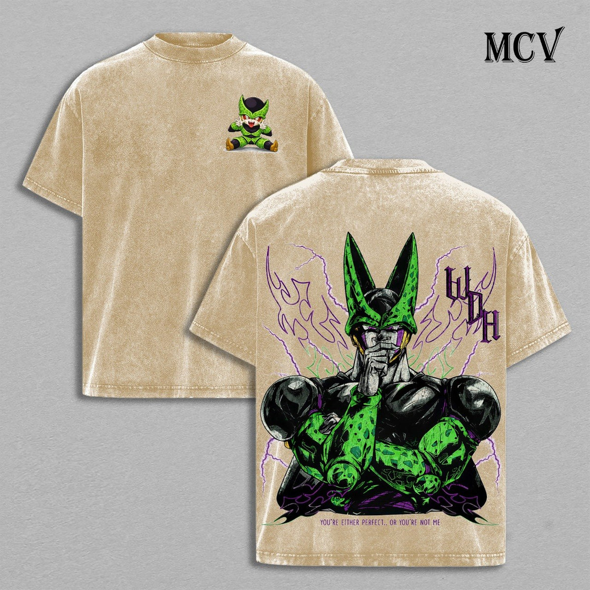 Cell Dragon Ball T-Shirt, Perfect Cell Anime Tee, Ultimate Form Vintage Washed Tee