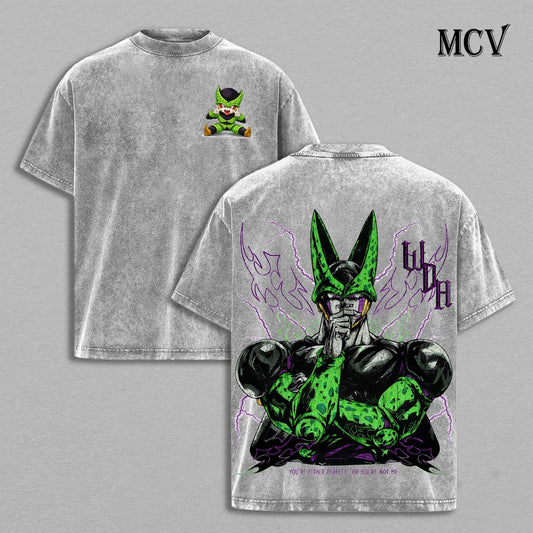 Cell Dragon Ball T-Shirt, Perfect Cell Anime Tee, Ultimate Form Vintage Washed Tee