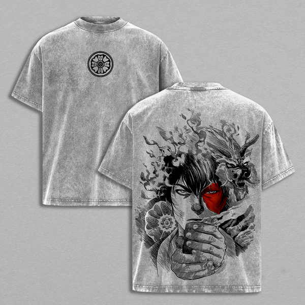 Zuko Avatar The Last Airbender Anime Double Printed Vintage Washed Tee Unisex Oversize Heavyweight Cotton T-shirt for Anime Fans and Lovers