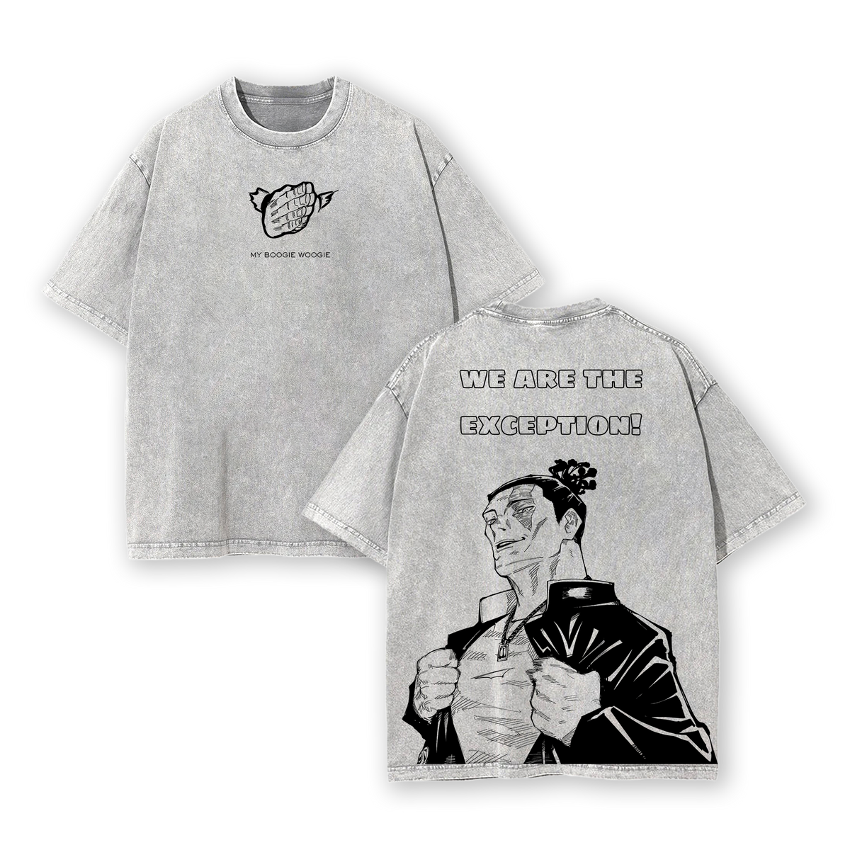 Todo Aoi Jujutsu Kaisen Anime T-Shirt – “We Are The Exception” Vintage Washed Oversized Heavyweight Cotton Tee