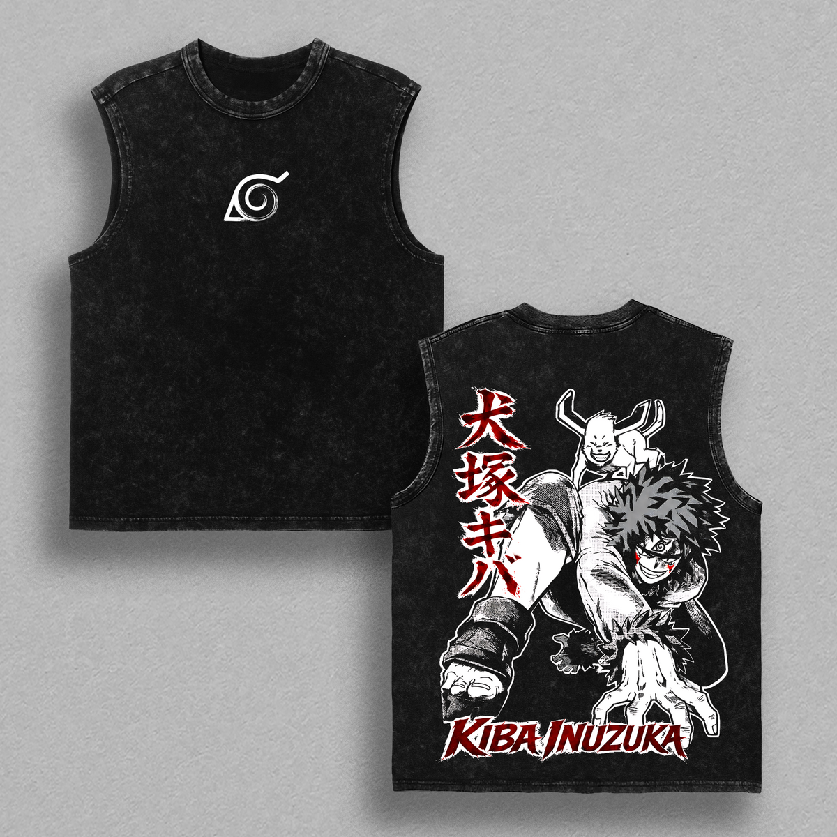 Kiba Inuzuka Graphic Tee, Vintage Washed Anime Shirt, Unisex Anime, Gift for Naruto Fans