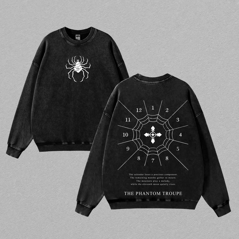 Limited Edition The Phantom Troupe - Hunter X Hunter Anime Double Printed Oversize Lightweight Acid Washed Tee, Gift For anime lover