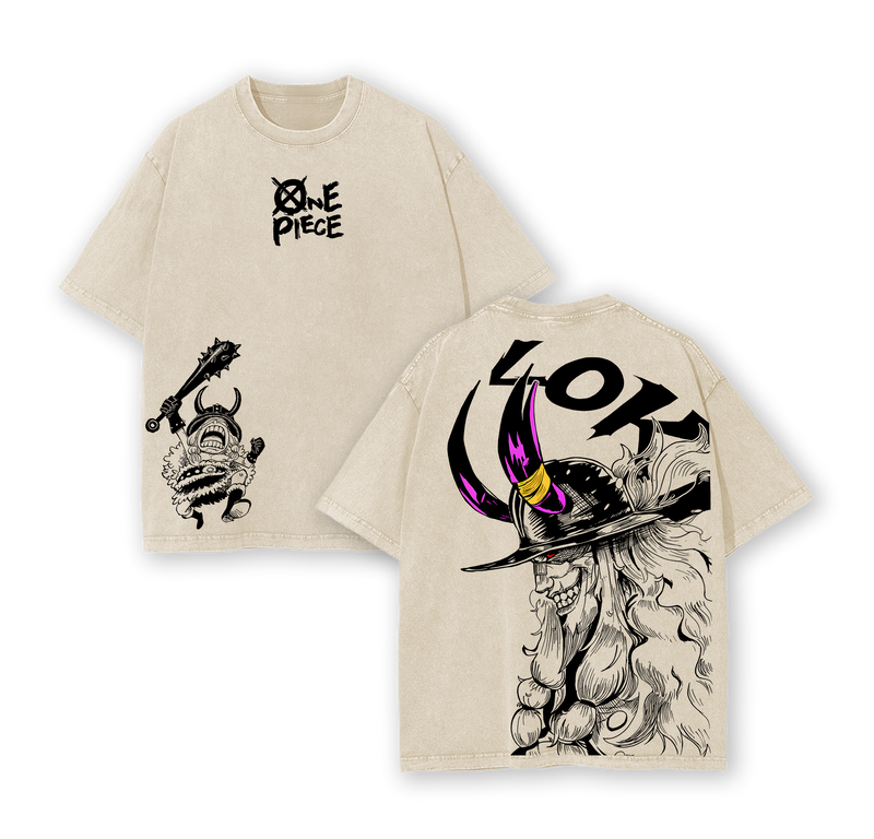 Loki – One Piece Vintage Washed Oversized Anime Graphic Tee