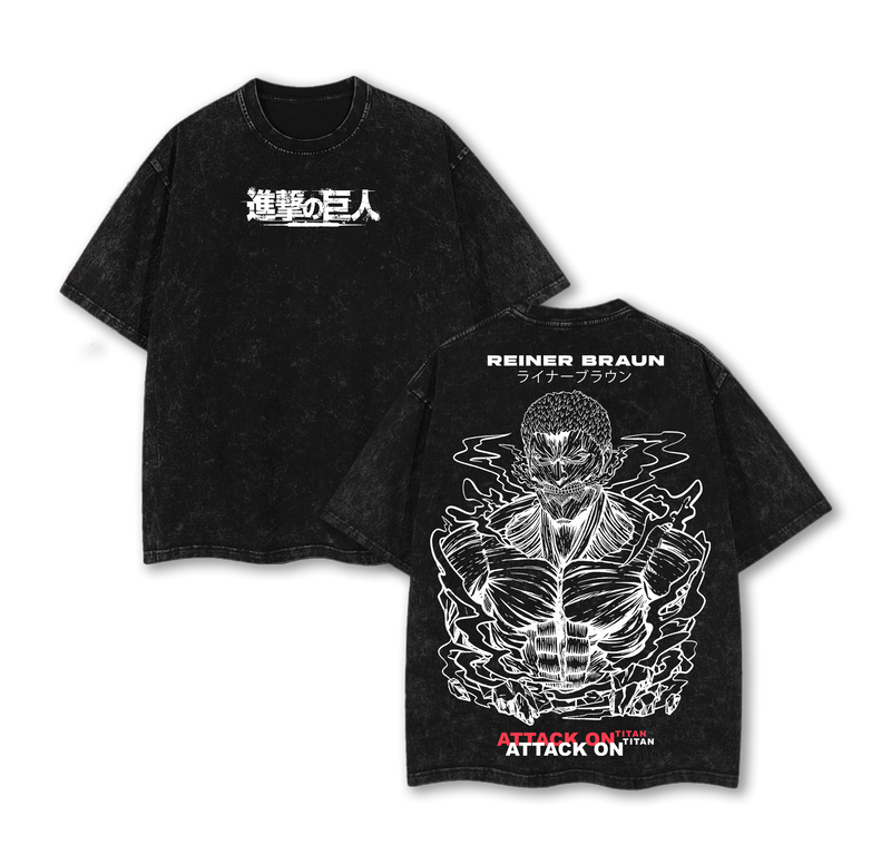 Reiner Braun Armored Titan - Attack on Titan Washed T-Shirt