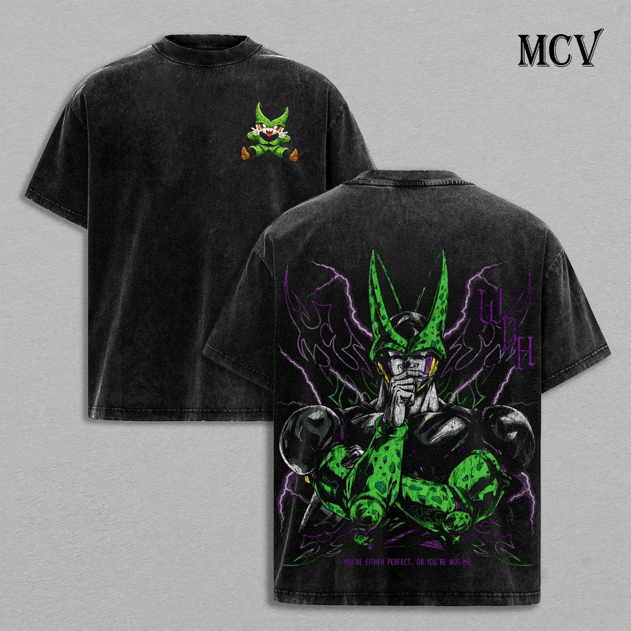 Cell Dragon Ball T-Shirt, Perfect Cell Anime Tee, Ultimate Form Vintage Washed Tee