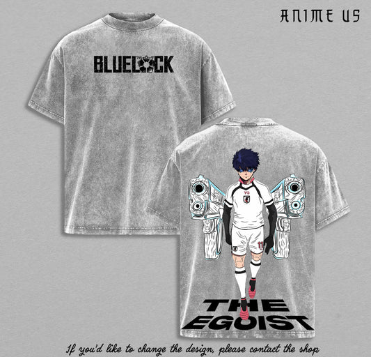 Blue Lock Isagi Yoichi Egoist Shirt | Soccer Anime Graphic Tee | Striker Awakening Art | Washed Vintage Streetwear Oversized Tee for Anime Fans