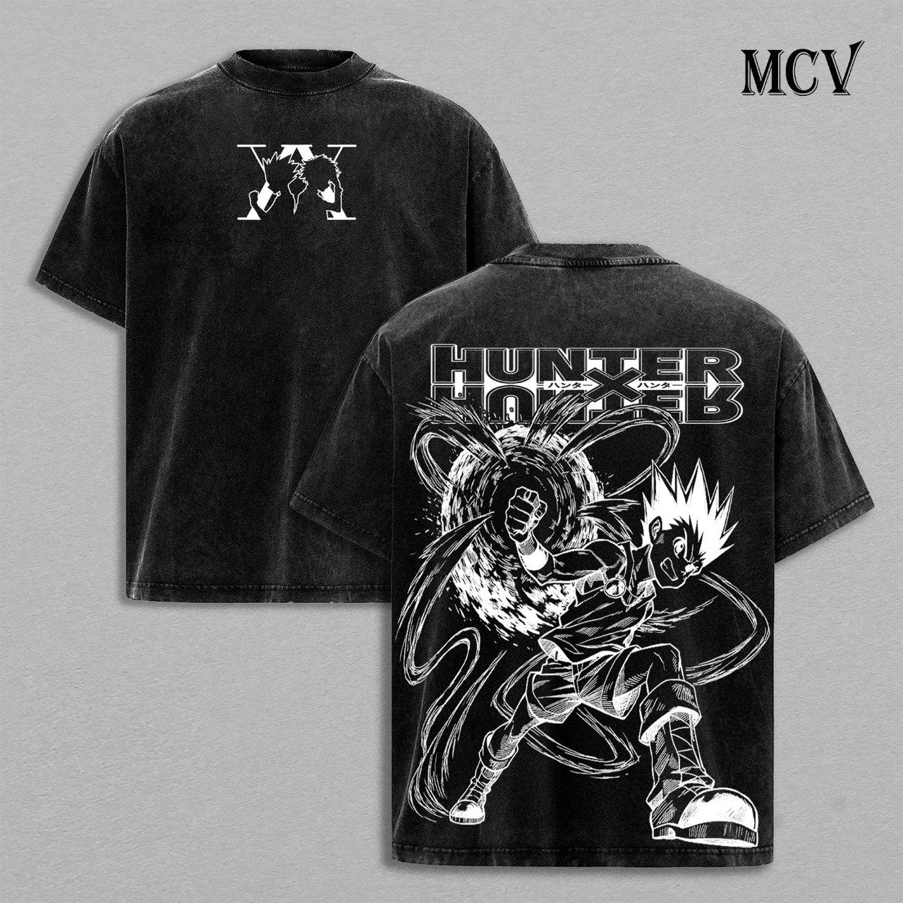 Gon Freecss T-Shirt, Hunter x Hunter Anime Tee, Nen Power Graphic Vintage Washed Tee