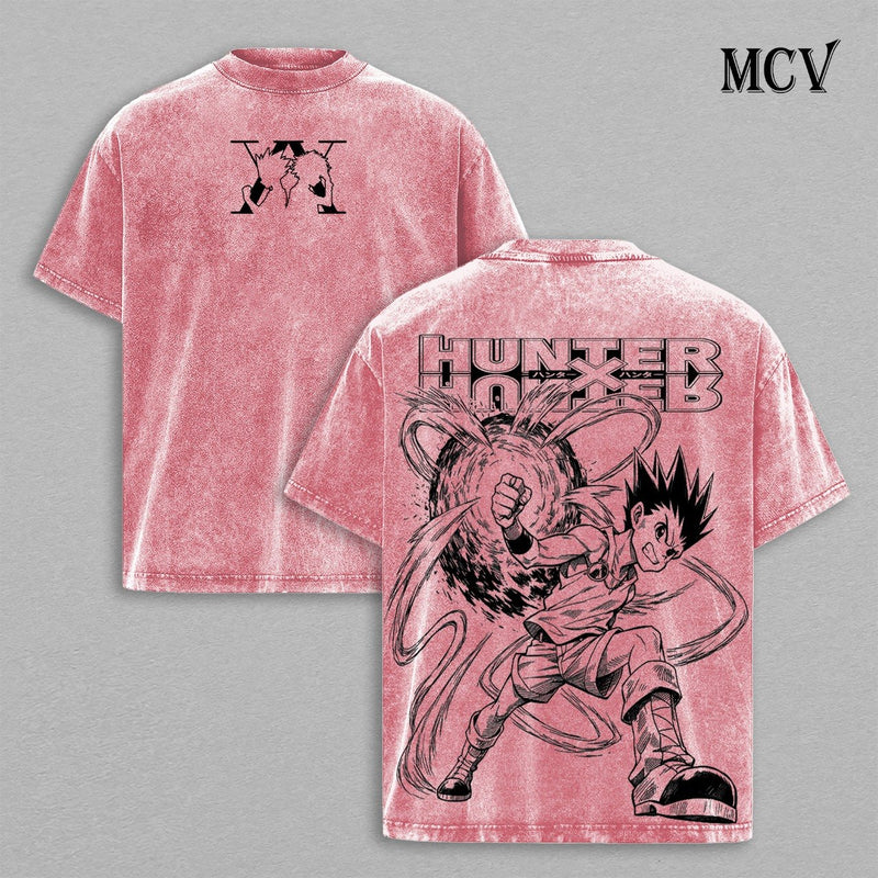 Gon Freecss T-Shirt, Hunter x Hunter Anime Tee, Nen Power Graphic Vintage Washed Tee