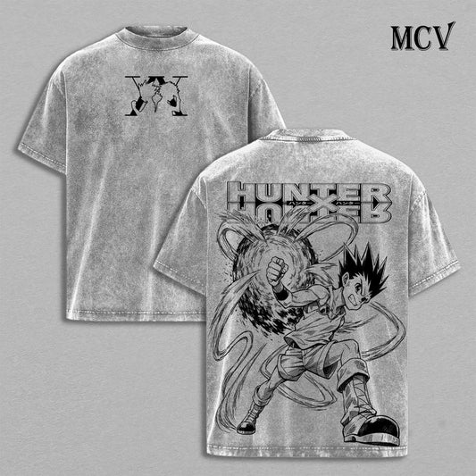 Gon Freecss T-Shirt, Hunter x Hunter Anime Tee, Nen Power Graphic Vintage Washed Tee