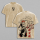 Gaara Vintage Washed Tee – Naruto Anime Double Printed Graphic T-Shirt, Unisex Oversize Anime Manga Streetwear Heavyweight Cotton Wash Tee, Gift for Anime Fans