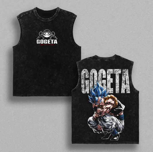 Gogeta - DBZ Vintage Washed Shirt Anime Oversized Streetwear Graphic Tee Gift for DBZ Fans