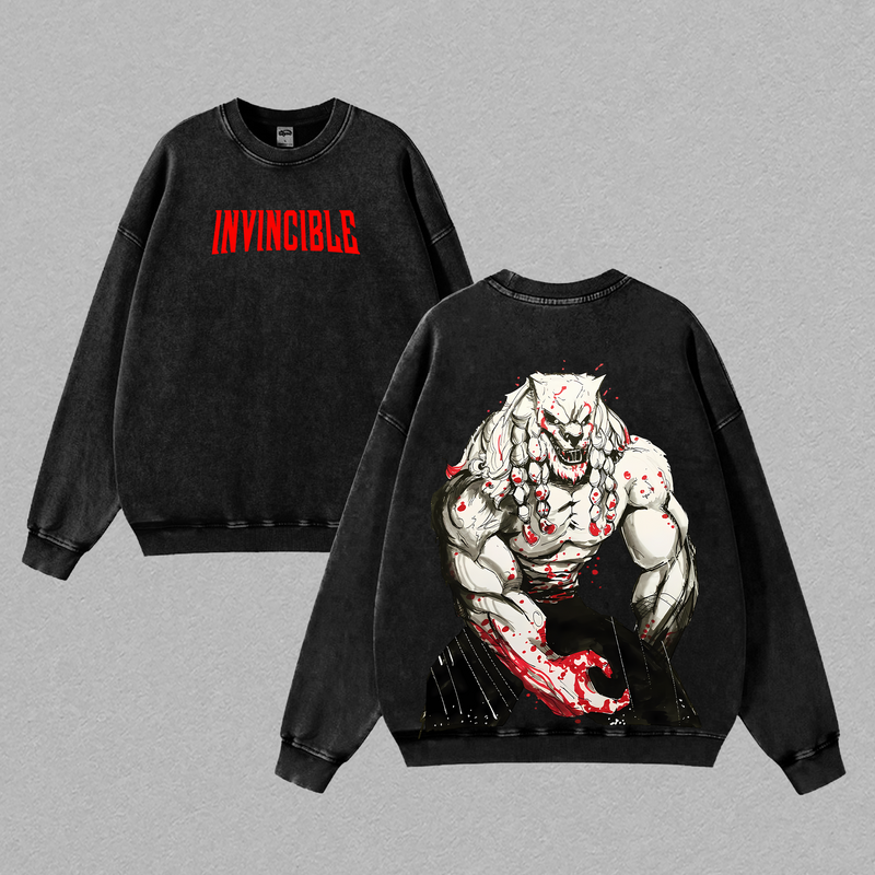 Battle Beast - Invincible War Washed Tshirt, Comics Wash T-Shirt, TV Show Comics Washed T-shirt Heavyweight Cotton, Unisex Shirt Streetwear graphic tshirt Menswear