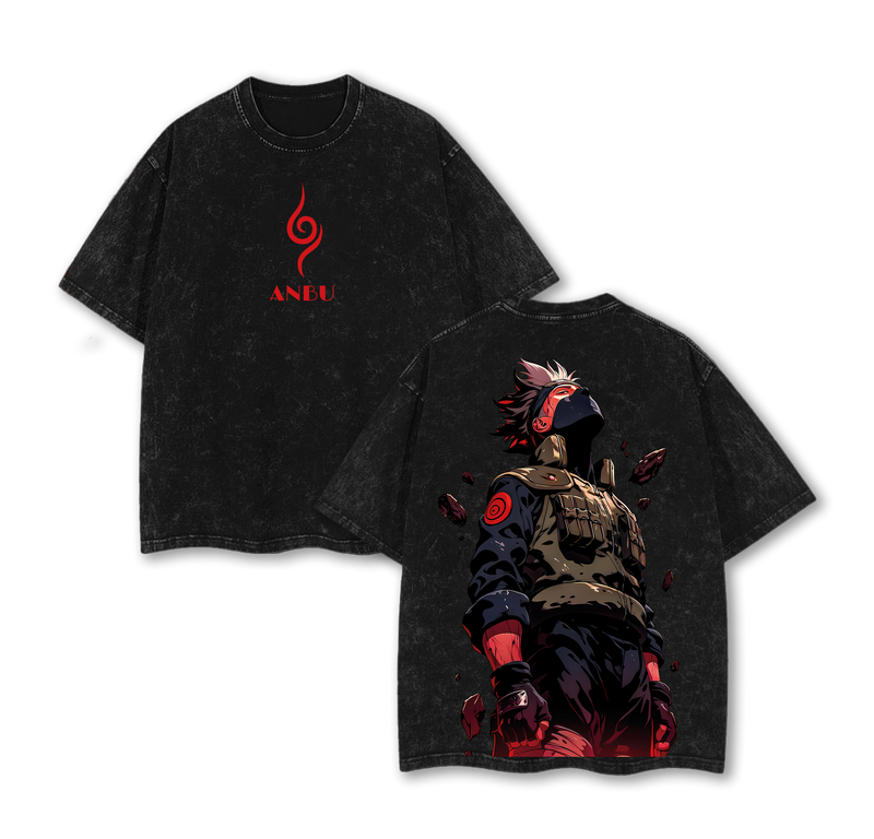 Naruto Anime Kakashi Hatake Washed T-Shirt