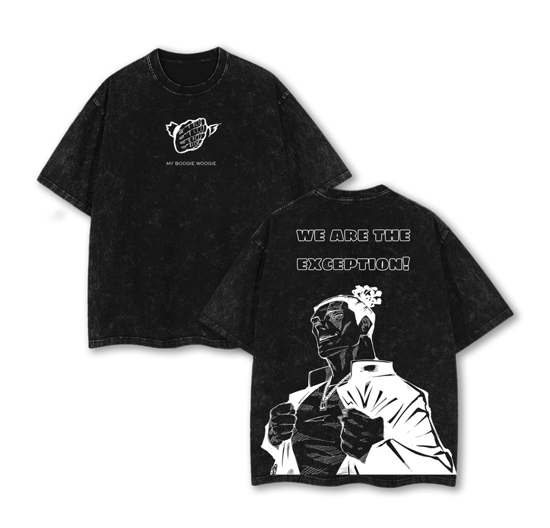 Todo Aoi Jujutsu Kaisen Anime T-Shirt – “We Are The Exception” Vintage Washed Oversized Heavyweight Cotton Tee