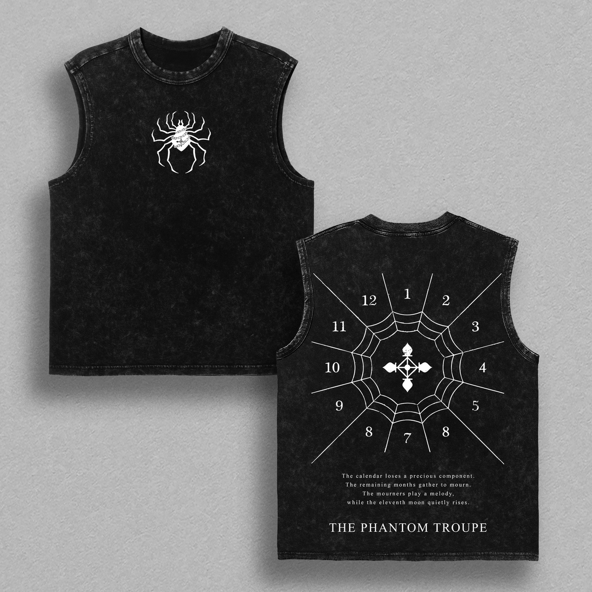 Limited Edition The Phantom Troupe - Hunter X Hunter Anime Double Printed Oversize Lightweight Acid Washed Tee, Gift For anime lover