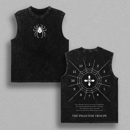 Limited Edition The Phantom Troupe - Hunter X Hunter Anime Double Printed Oversize Lightweight Acid Washed Tee, Gift For anime lover