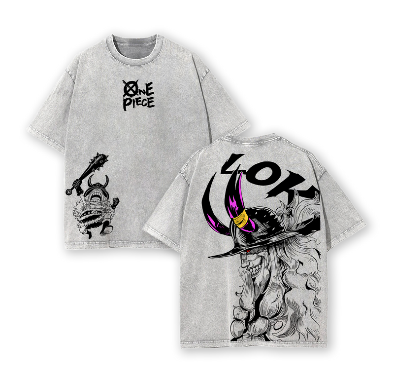 Loki – One Piece Vintage Washed Oversized Anime Graphic Tee