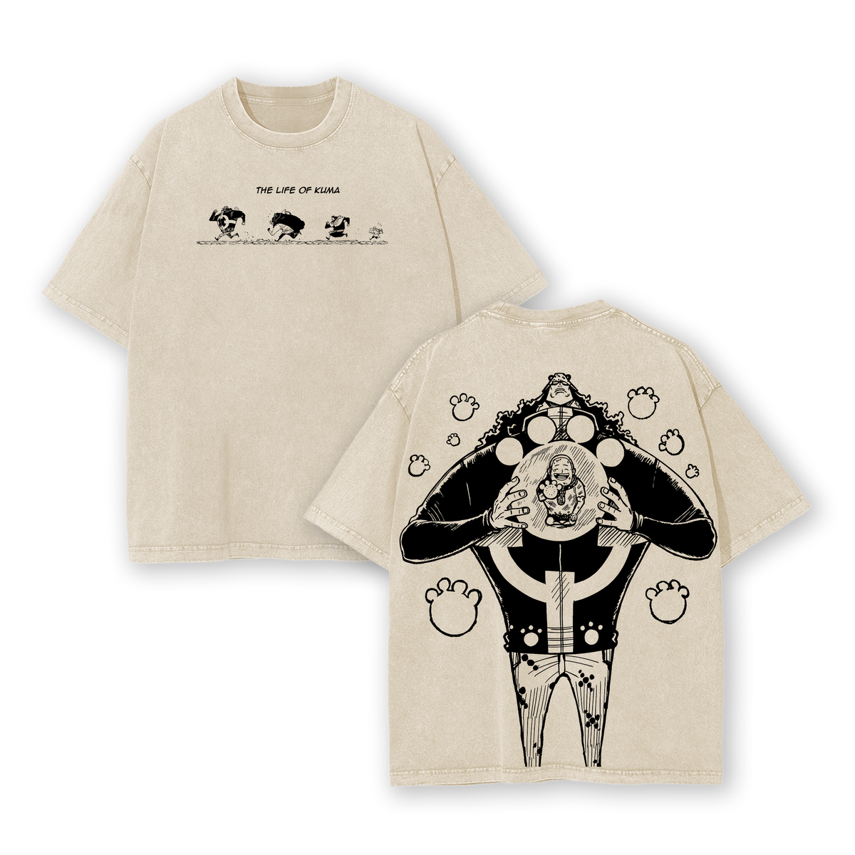 Kuma One Piece Shirt – Tyrant of the Revolution Washed Oversized Tee