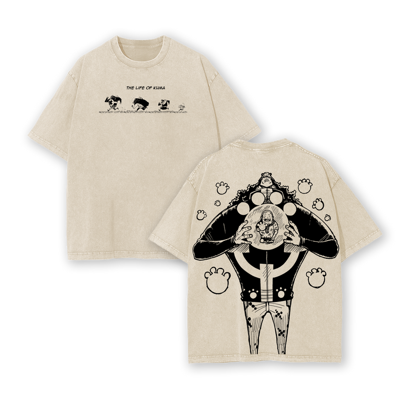 Kuma One Piece Shirt – Tyrant of the Revolution Washed Oversized Tee