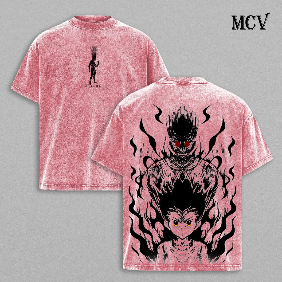 Gon Hunter x Hunter Shirt, Anime Nen Power Vintage Washed Graphic Tee