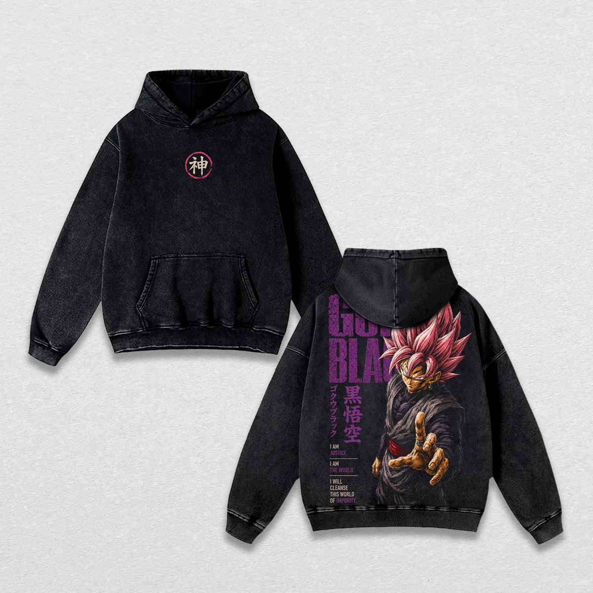 Goku Black Rose Dragon Ball Super Vintage Washed TShirt Graphic Tee Anime Streetwear Oversized Heavyweight Cotton Top Classic Menswear Clothes Apparel Gift for Men Women