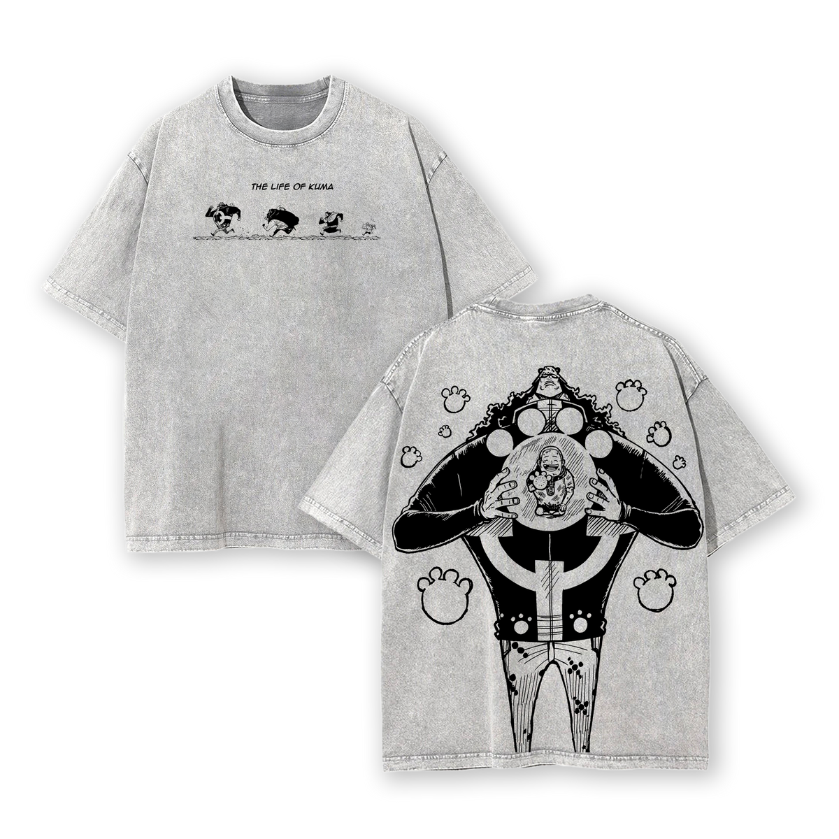 Kuma One Piece Shirt – Tyrant of the Revolution Washed Oversized Tee