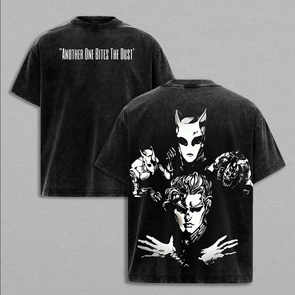 Retro Vintage Limited Another One Bites The Dust - JoJo's Bizarre Adventure Anime Double Printed Washed Tee Unisex Oversize Anime Manga Lightweight Cotton T-Shirt, Gift For Anime Fan Lover