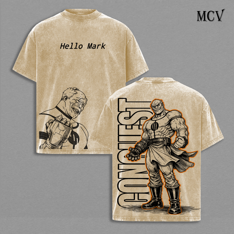 Conquest Invincible T-Shirt, Brutal Villain Graphic Tee, Alien Warrior Streetwear, Dark Comic Power Cotton Unisex Shirt
