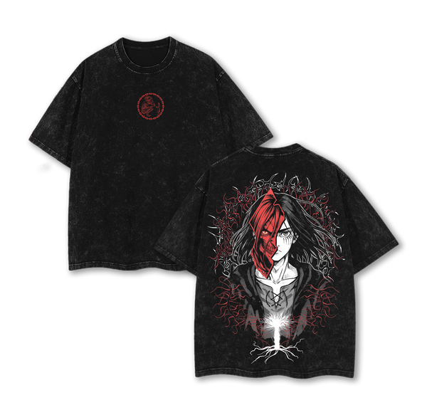 Eren Founding Titan Vintage Washed T-Shirt – Attack on Titan Anime Graphic Tee
