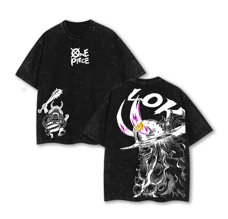 Loki – One Piece Vintage Washed Oversized Anime Graphic Tee