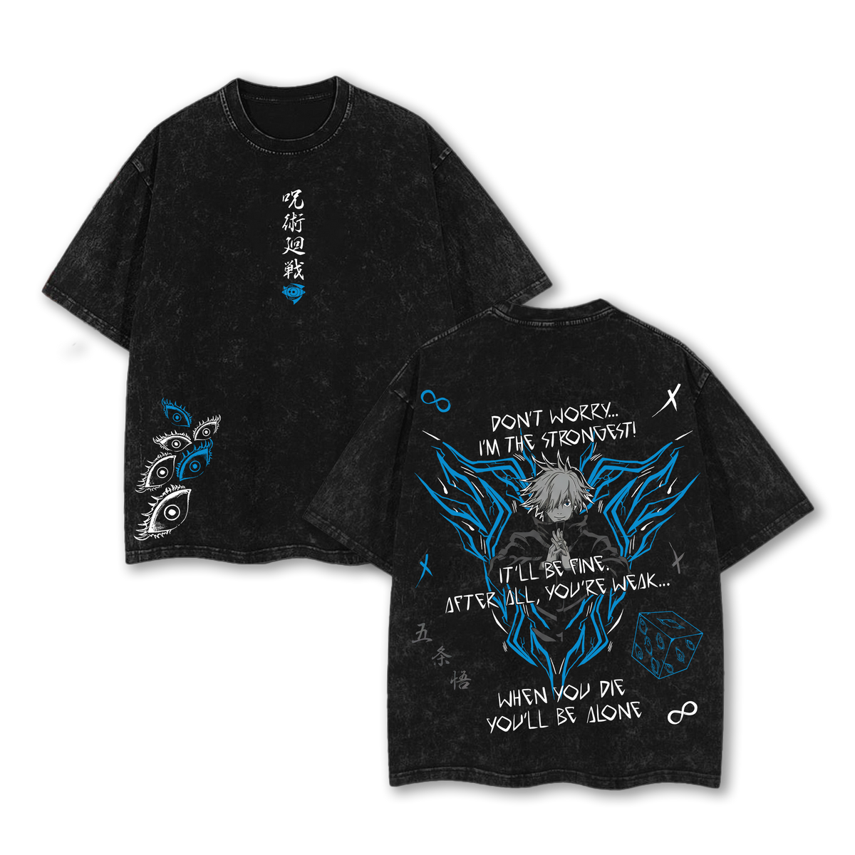 Gojo Satoru – “I’m the Strongest” Jujutsu Kaisen Vintage Washed T Shirt