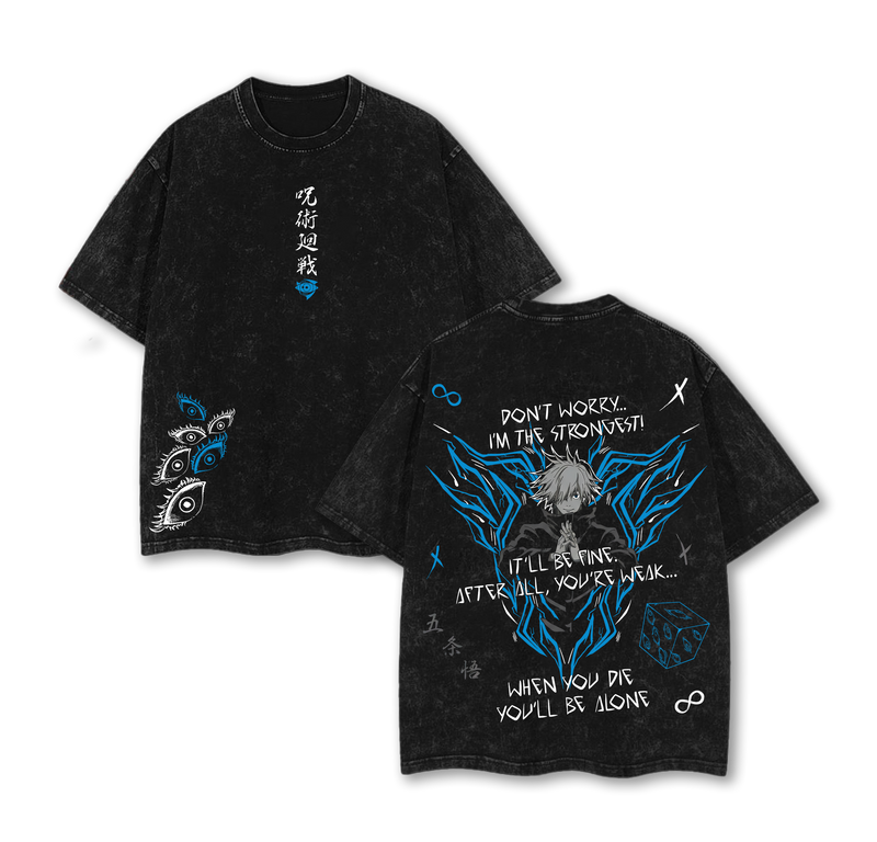 Gojo Satoru – “I’m the Strongest” Jujutsu Kaisen Vintage Washed T Shirt