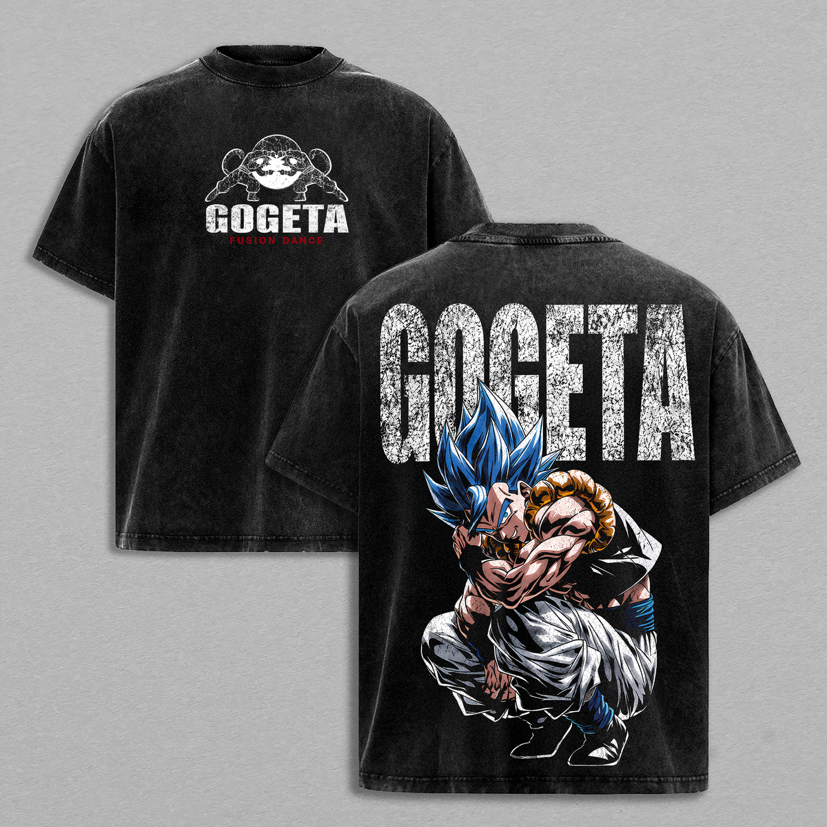 Gogeta - DBZ Vintage Washed Shirt Anime Oversized Streetwear Graphic Tee Gift for DBZ Fans