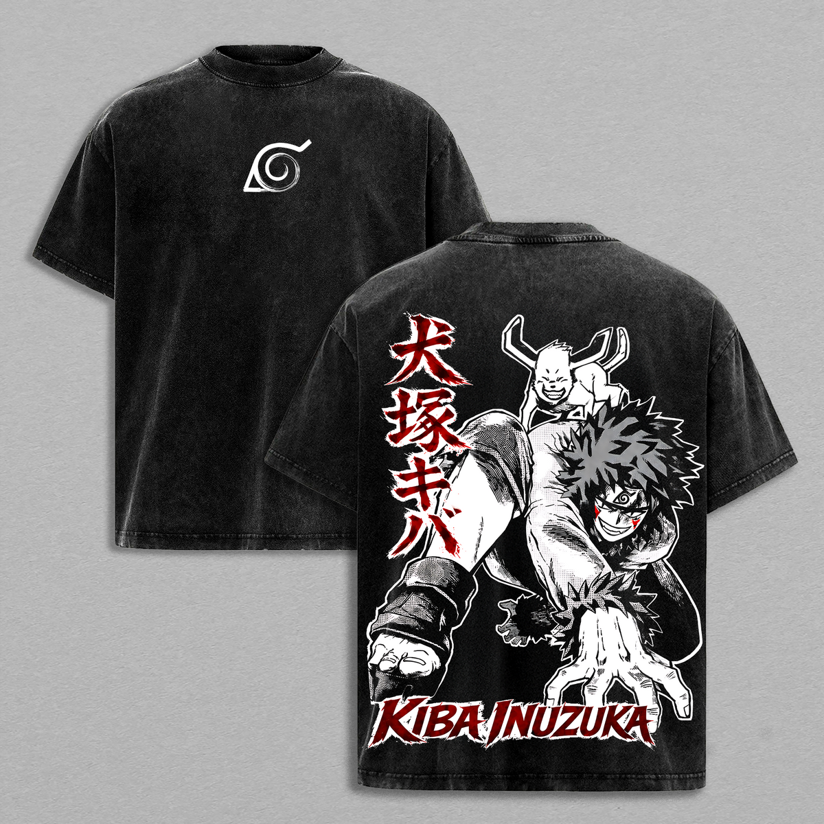Kiba Inuzuka Graphic Tee, Vintage Washed Anime Shirt, Unisex Anime, Gift for Naruto Fans
