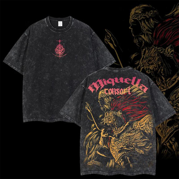 Miquella Consort Elden Ring Game Oversized Washed Tee Game Acid Washed Lightweight TSHIRT, Gift For Game Fan, Radahn Love