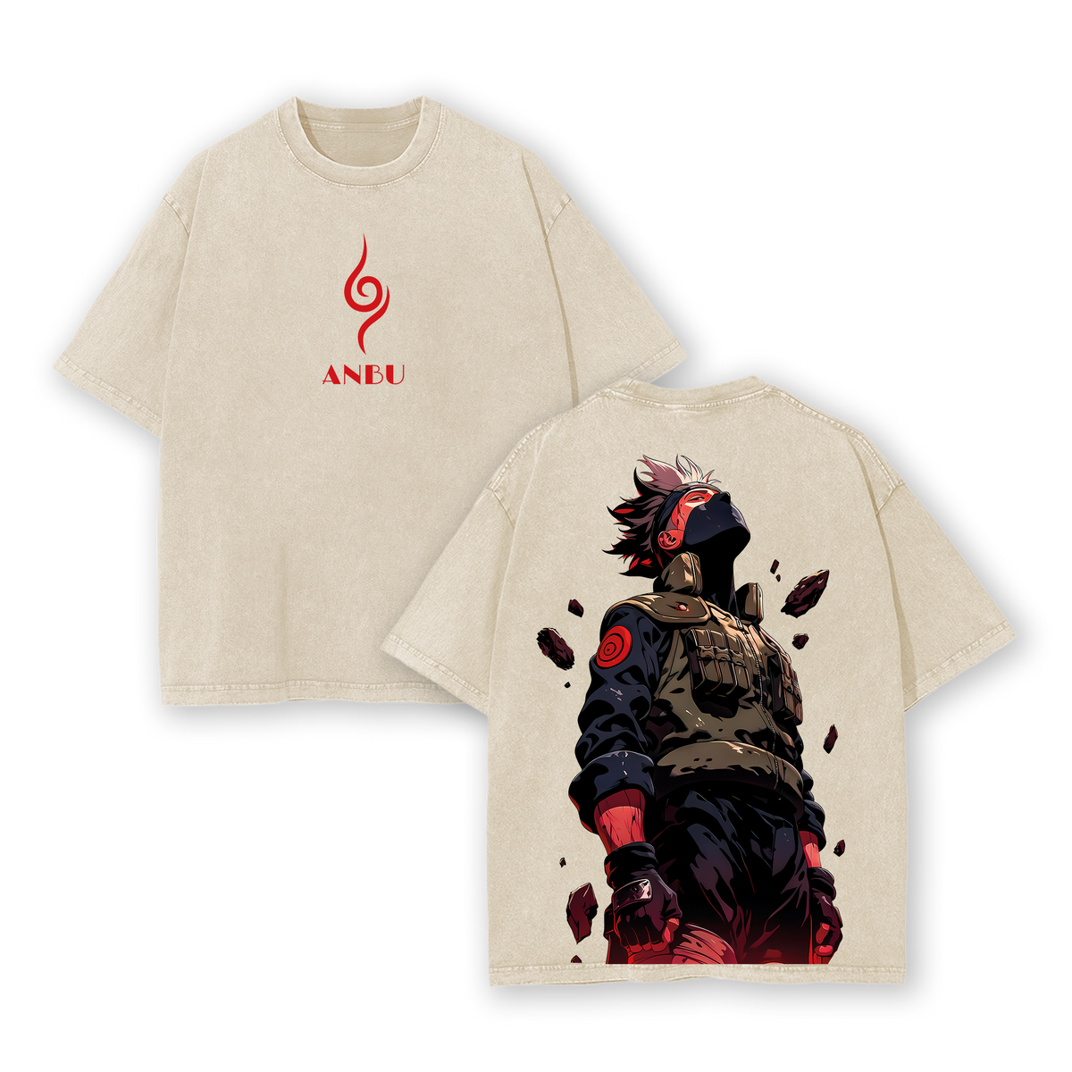 Naruto Anime Kakashi Hatake Washed T-Shirt