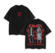 Eren Jaeger x Founding Titan x  Attack on Titan Anime Double Printed Vintage Washed Tee Unisex Oversize Heavyweight Cotton T-shirt for Anime Fans and Lovers