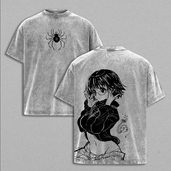 Shizuku Hunter X Hunter Anime Double Printed Vintage Washed Tee