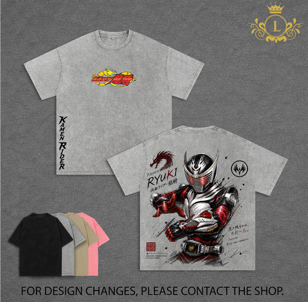 Kamen Rider Ryuki Vintage Unisex Oversize Kamen Rider Washed T-shirt, Graphic Tee, Kamen Rider Lover, Kamen Rider Merch Fan, Outfits Men, Boys Merch Top