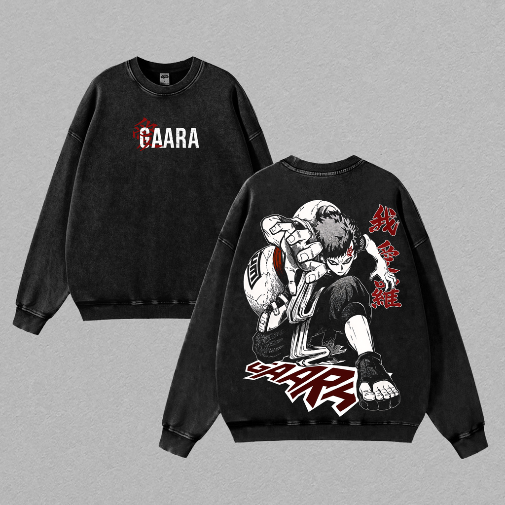Gaara Graphic Tee, Vintage Washed Anime Shirt, Unisex Anime, Gift for Naruto Fans