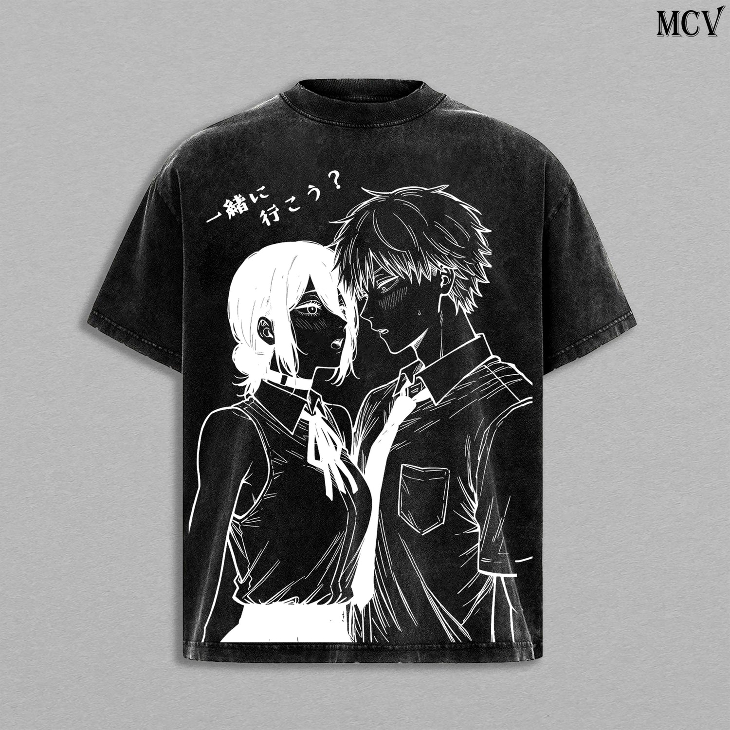Chainsaw Man Couple Denji Reze – Vintage Washed Anime Graphic Tee