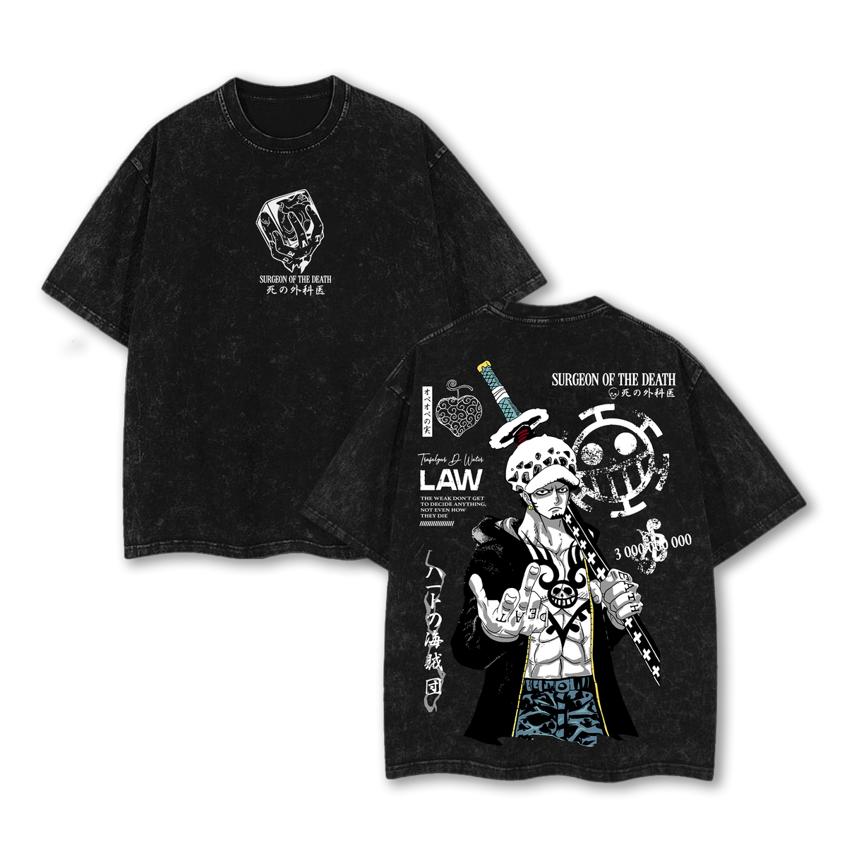 Limited Trafalgar Law One Piece Washed Tee