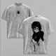 Shizuku Hunter X Hunter Anime Double Printed Vintage Washed Tee Unisex Oversize Heavyweight Cotton T-shirt for Anime Fans and Lovers