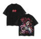 Vintage ''Breath of the Moon'' Kokushibo T-Shirt Demon Slayer Infinity Castle Arc Graphic Tee Acid Washed Cotton Shirt