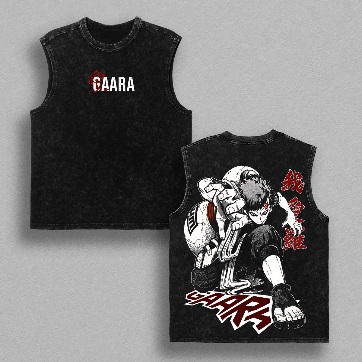 Gaara Graphic Tee, Vintage Washed Anime Shirt, Unisex Anime, Gift for Naruto Fans